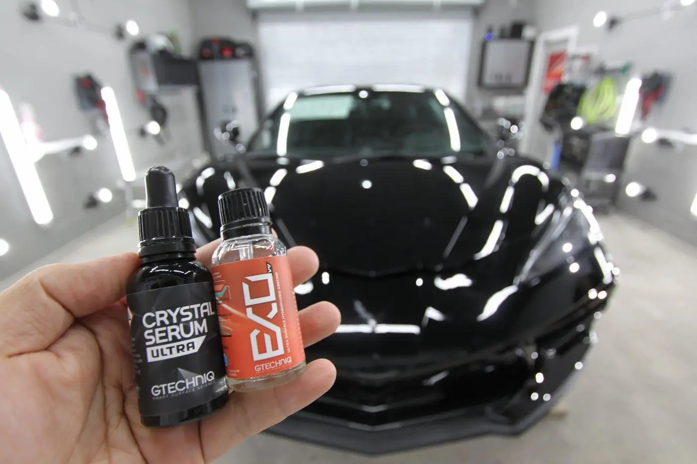 Coating a black C8 Corvette