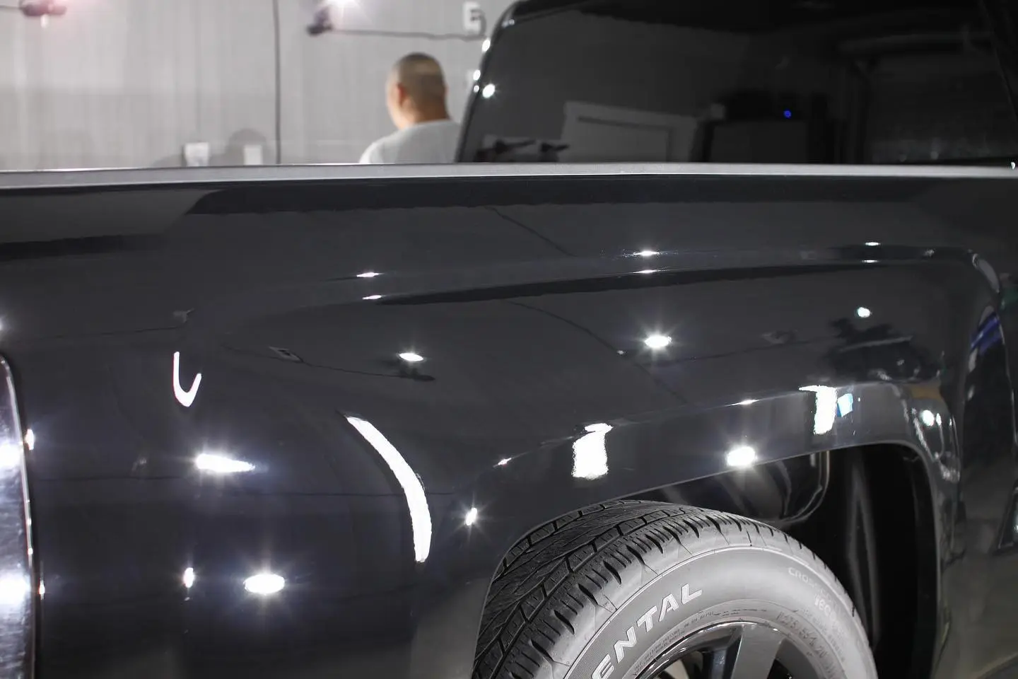 Deep glossy black paint after correction